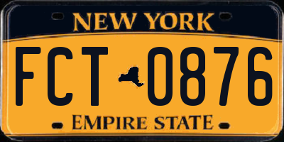 NY license plate FCT0876