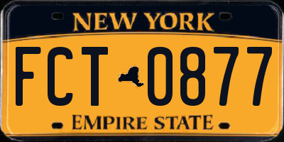 NY license plate FCT0877