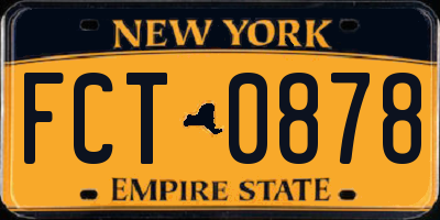 NY license plate FCT0878