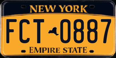 NY license plate FCT0887