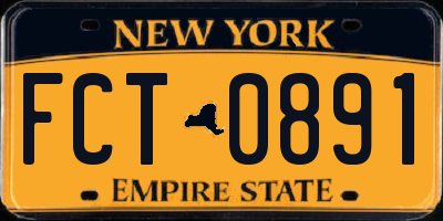 NY license plate FCT0891
