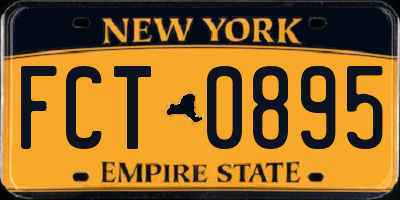 NY license plate FCT0895