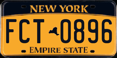 NY license plate FCT0896