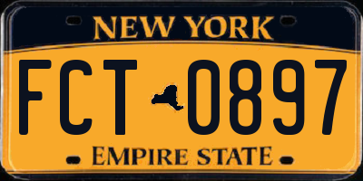 NY license plate FCT0897