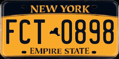 NY license plate FCT0898
