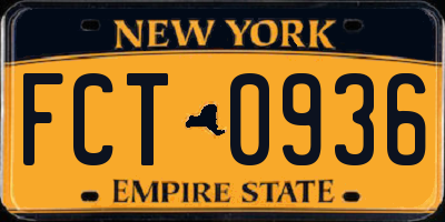 NY license plate FCT0936
