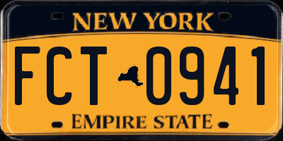 NY license plate FCT0941