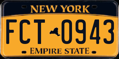 NY license plate FCT0943
