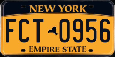 NY license plate FCT0956