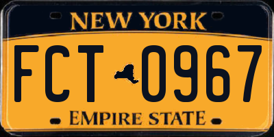 NY license plate FCT0967