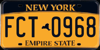 NY license plate FCT0968