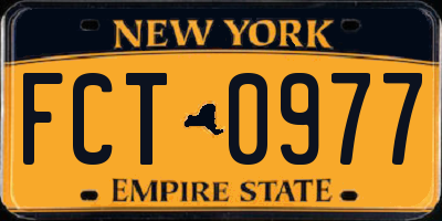 NY license plate FCT0977