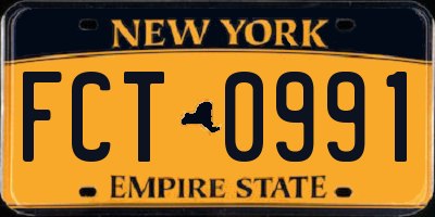 NY license plate FCT0991