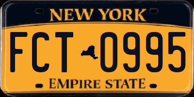 NY license plate FCT0995