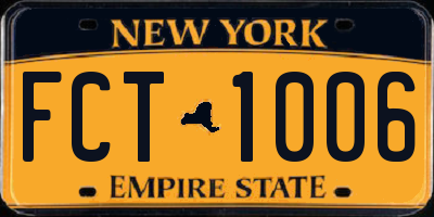 NY license plate FCT1006