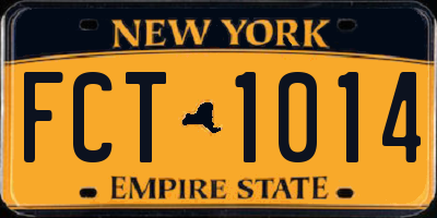 NY license plate FCT1014