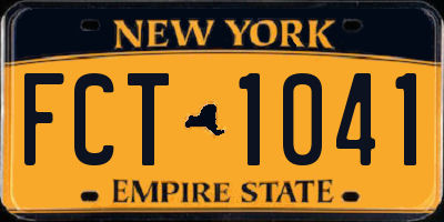 NY license plate FCT1041