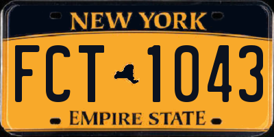 NY license plate FCT1043