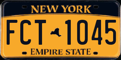 NY license plate FCT1045
