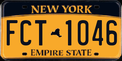 NY license plate FCT1046
