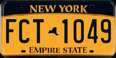 NY license plate FCT1049