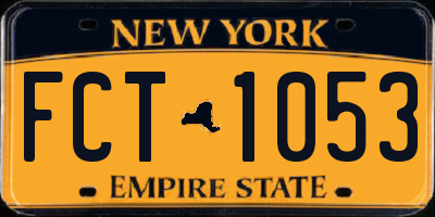 NY license plate FCT1053