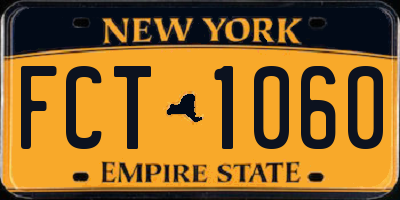 NY license plate FCT1060