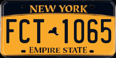 NY license plate FCT1065