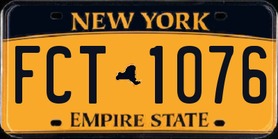 NY license plate FCT1076