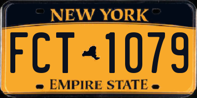 NY license plate FCT1079