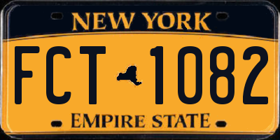 NY license plate FCT1082