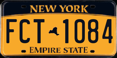 NY license plate FCT1084