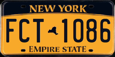 NY license plate FCT1086