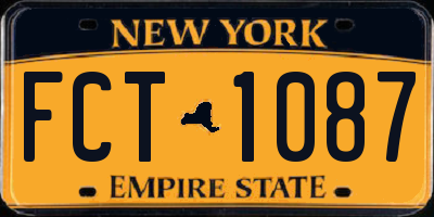 NY license plate FCT1087
