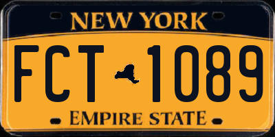 NY license plate FCT1089