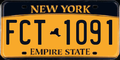 NY license plate FCT1091