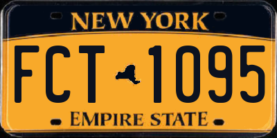 NY license plate FCT1095