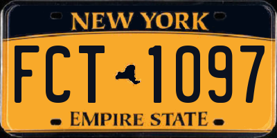 NY license plate FCT1097