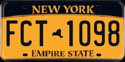 NY license plate FCT1098