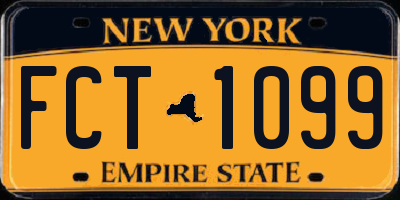 NY license plate FCT1099