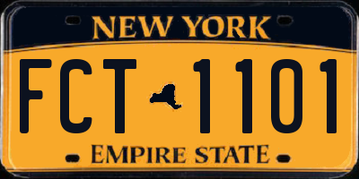 NY license plate FCT1101
