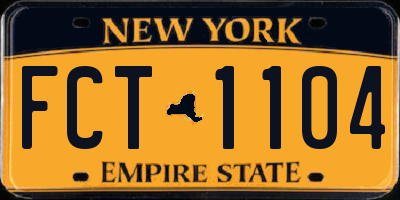 NY license plate FCT1104