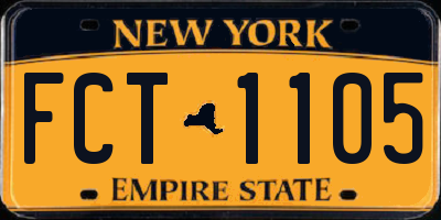 NY license plate FCT1105