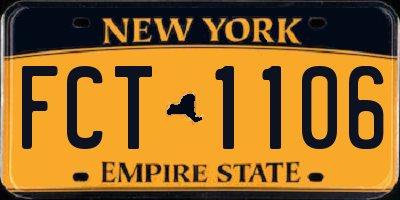 NY license plate FCT1106