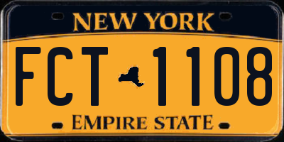NY license plate FCT1108