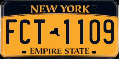 NY license plate FCT1109
