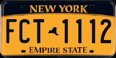 NY license plate FCT1112