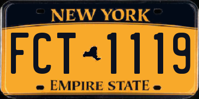 NY license plate FCT1119