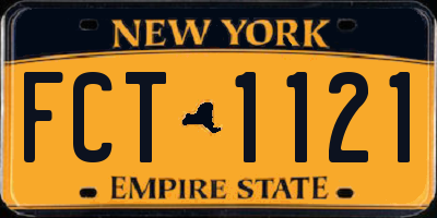 NY license plate FCT1121