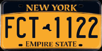 NY license plate FCT1122